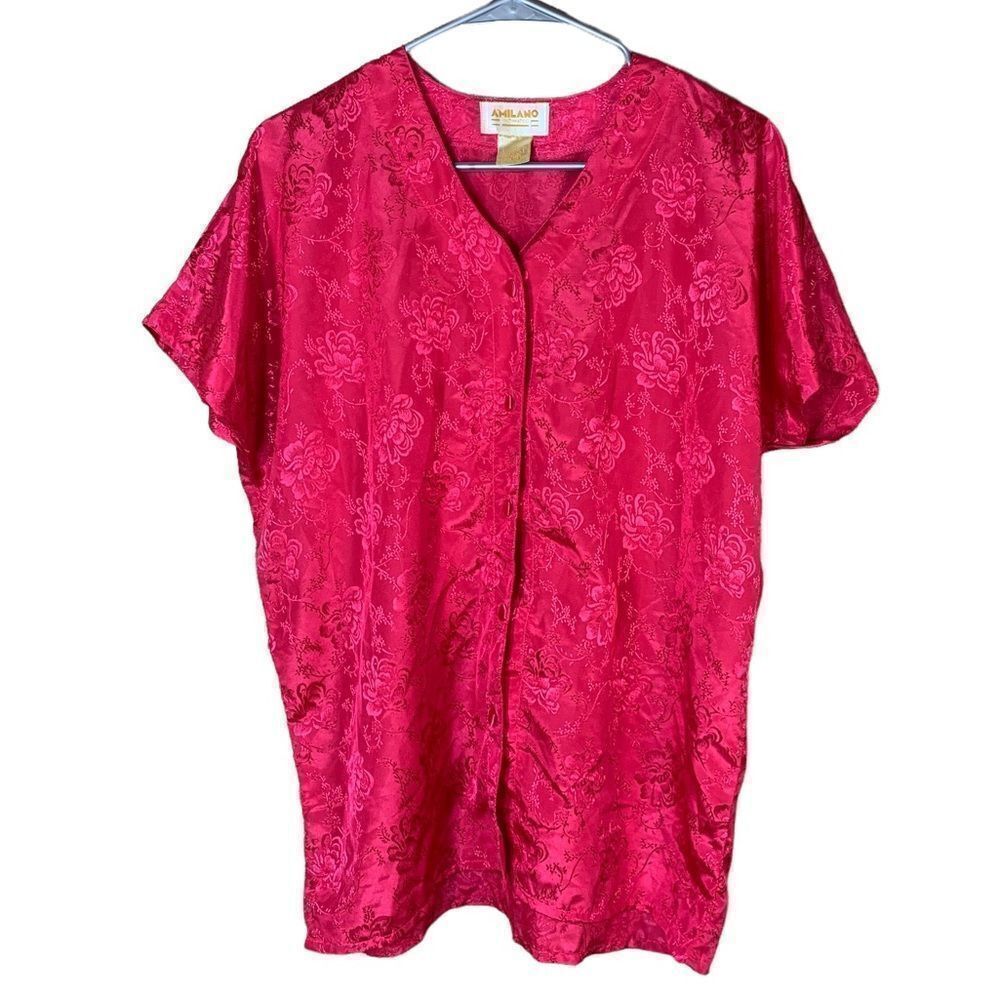 A’Milano Intimates pink short sleeve sleep top